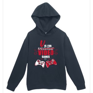 V Is For Video Games Valentine's Day Gamer Gift Urban Pullover Hoodie