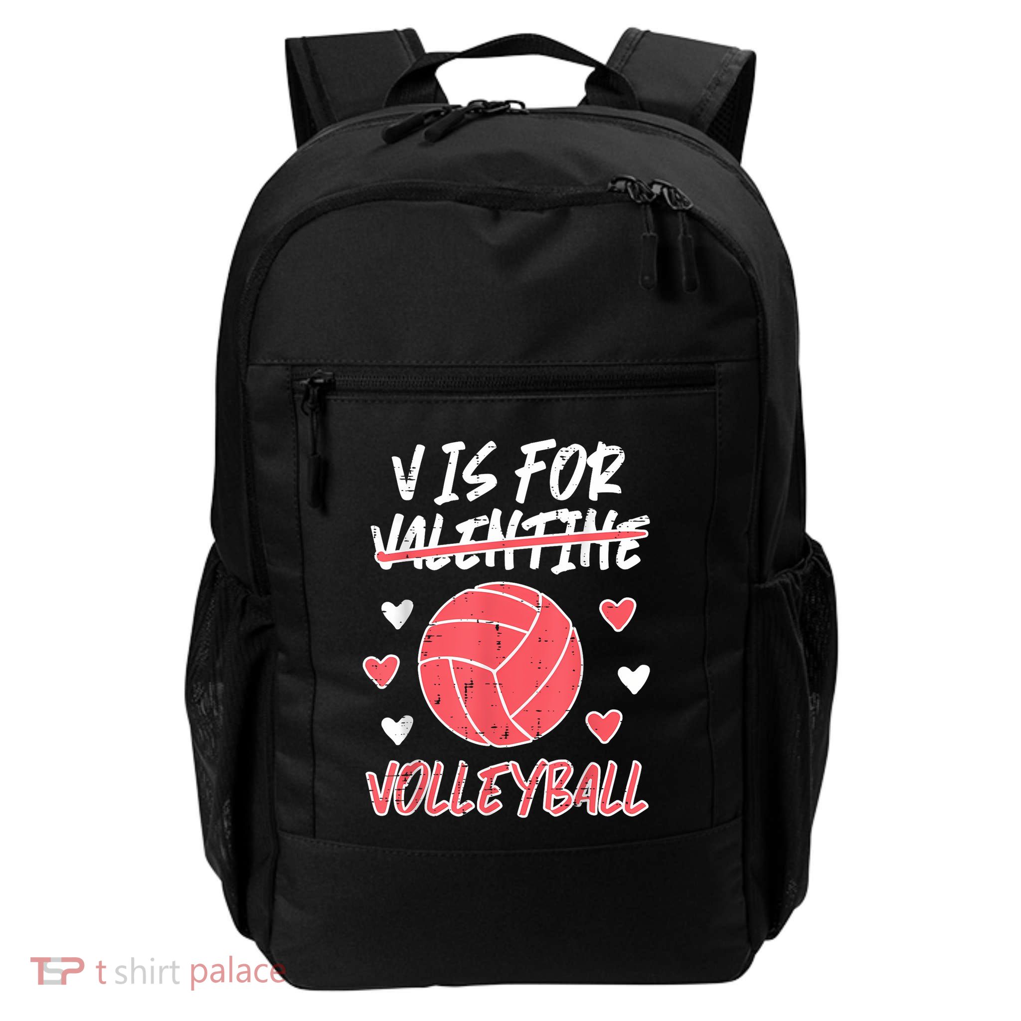 V Is For Valentine Volleyball Funny Player Backpack