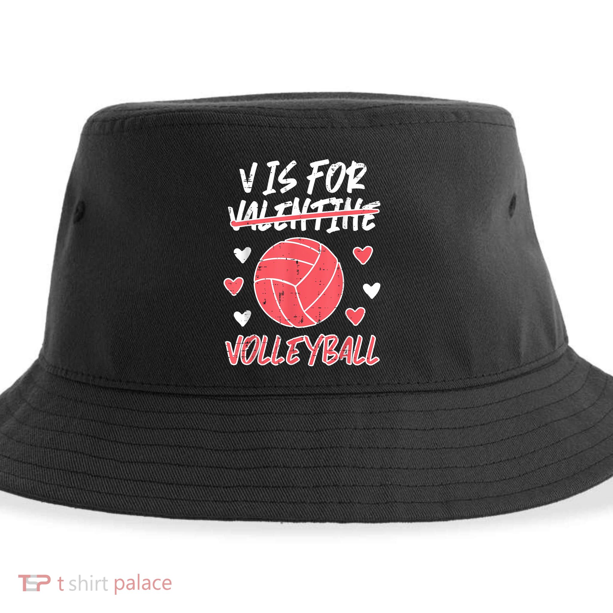 V Is For Valentine Volleyball Funny Player Sustainable Bucket Hat