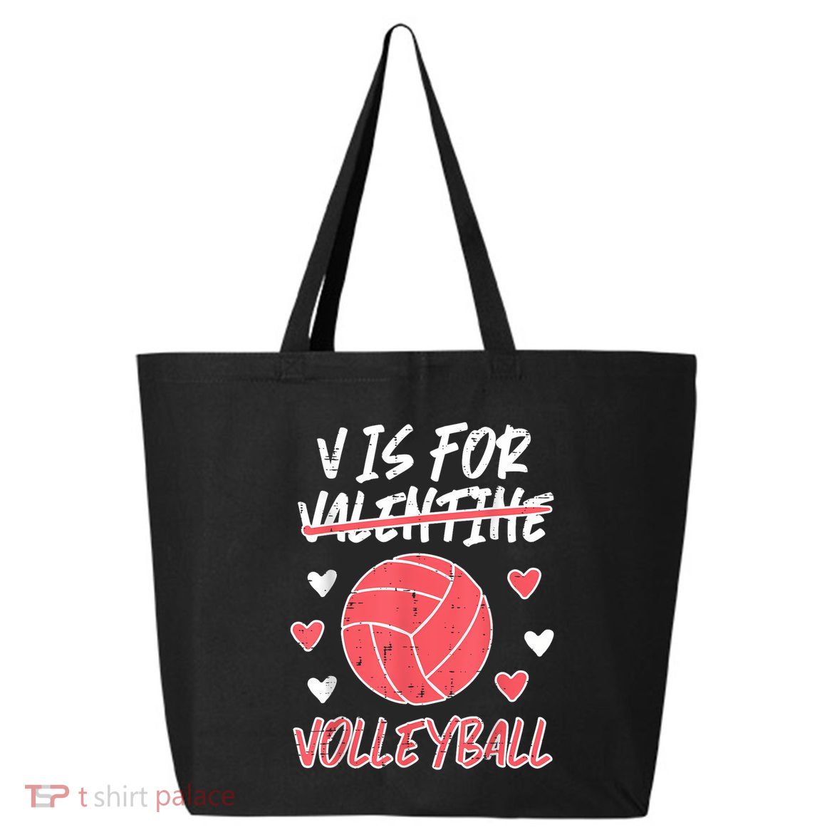V Is For Valentine Volleyball Funny Player 25L Jumbo Tote