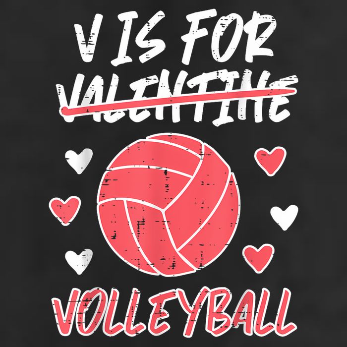 V Is For Valentine Volleyball Funny Player 25L Jumbo Tote