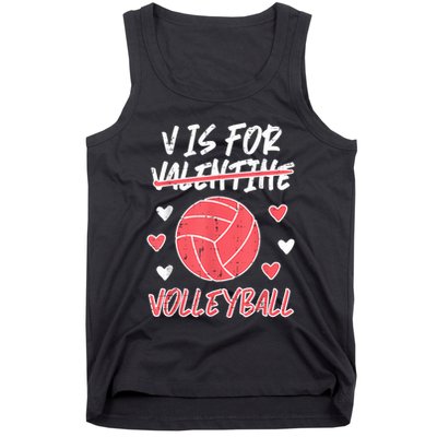 V Is For Valentine Volleyball Funny Player Tank Top