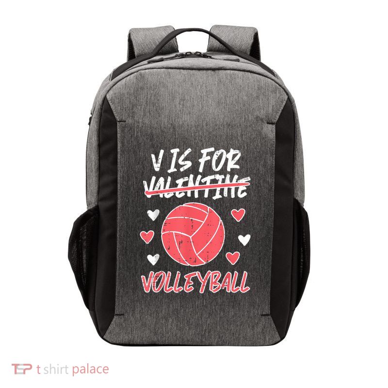 V Is For Valentine Volleyball Funny Player Vector Backpack