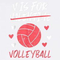 V Is For Valentine Volleyball Funny Player Garment-Dyed Sweatshirt