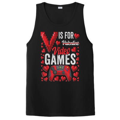 V Is For Video Games Funny Valentines Day Gamer PosiCharge Competitor Tank