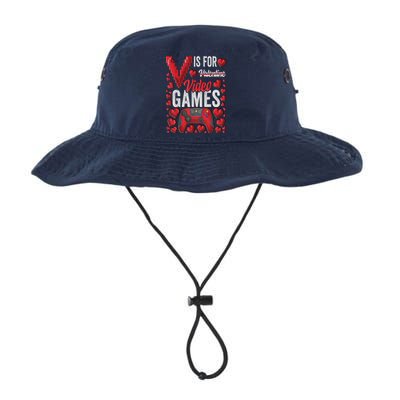 V Is For Video Games Funny Valentines Day Gamer Legacy Cool Fit Booney Bucket Hat