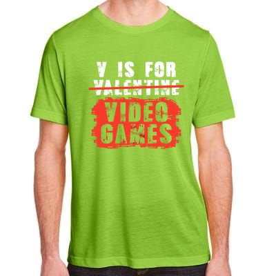 V Is For Video Games Vintage Valentines Day Gift Adult ChromaSoft Performance T-Shirt