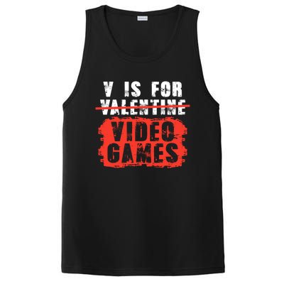 V Is For Video Games Vintage Valentines Day Gift PosiCharge Competitor Tank