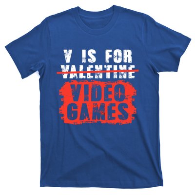 V Is For Video Games Vintage Valentines Day Gift T-Shirt