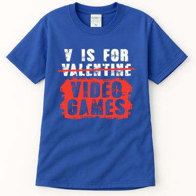 V Is For Video Games Vintage Valentines Day Gift Tall T-Shirt