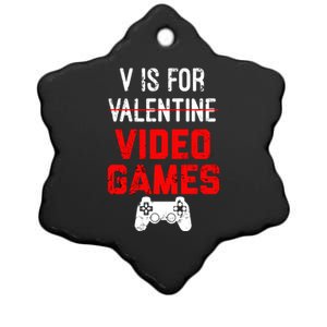 V Is For Video Games Valentines Day Gamer Gift Ceramic Star Ornament