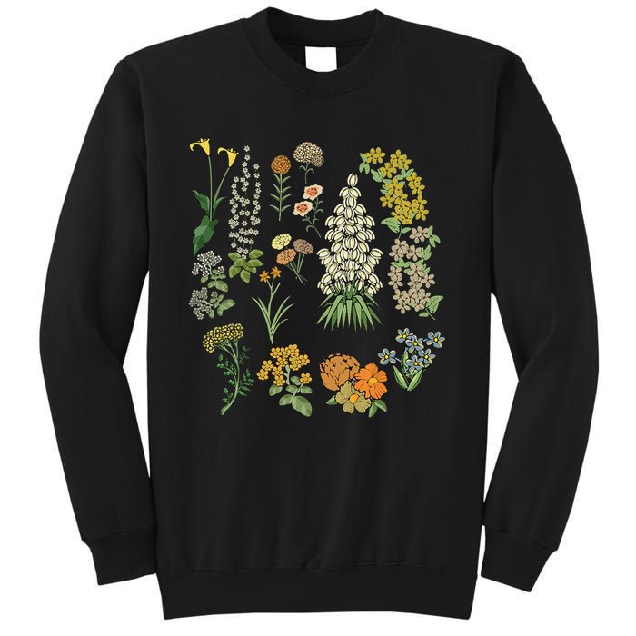 Vintage Inspired Flower Botanical Plants Nature Green Garden Sweatshirt