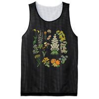 Vintage Inspired Flower Botanical Plants Nature Green Garden Mesh Reversible Basketball Jersey Tank