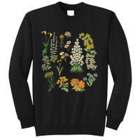 Vintage Inspired Flower Botanical Plants Nature Green Garden Tall Sweatshirt