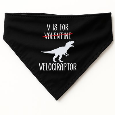 V Is For Velociraptor Funny Anti Valentines Day USA-Made Doggie Bandana