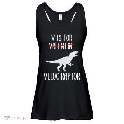 V Is For Velociraptor Funny Anti Valentines Day Ladies Essential Flowy Tank