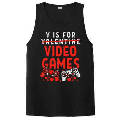 V Is For Video Games Valentine Gamer Valentines Day PosiCharge Competitor Tank