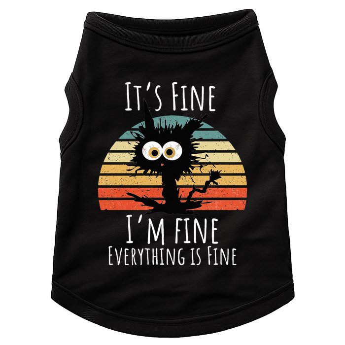 Vintage It's Fine I'm Fine Everything Is Fine Cat Father Doggie Tank