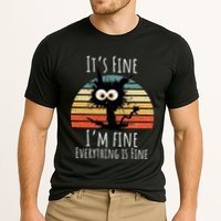 Vintage It's Fine I'm Fine Everything Is Fine Cat Father Performance Shirt