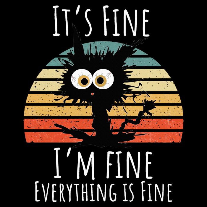 Vintage It's Fine I'm Fine Everything Is Fine Cat Father Backpack