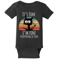 Vintage It's Fine I'm Fine Everything Is Fine Cat Father Baby Bodysuit