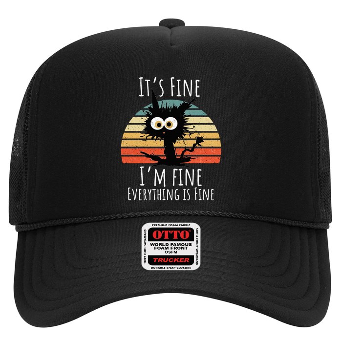 Vintage It's Fine I'm Fine Everything Is Fine Cat Father Hat