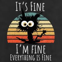Vintage It's Fine I'm Fine Everything Is Fine Cat Father Hat
