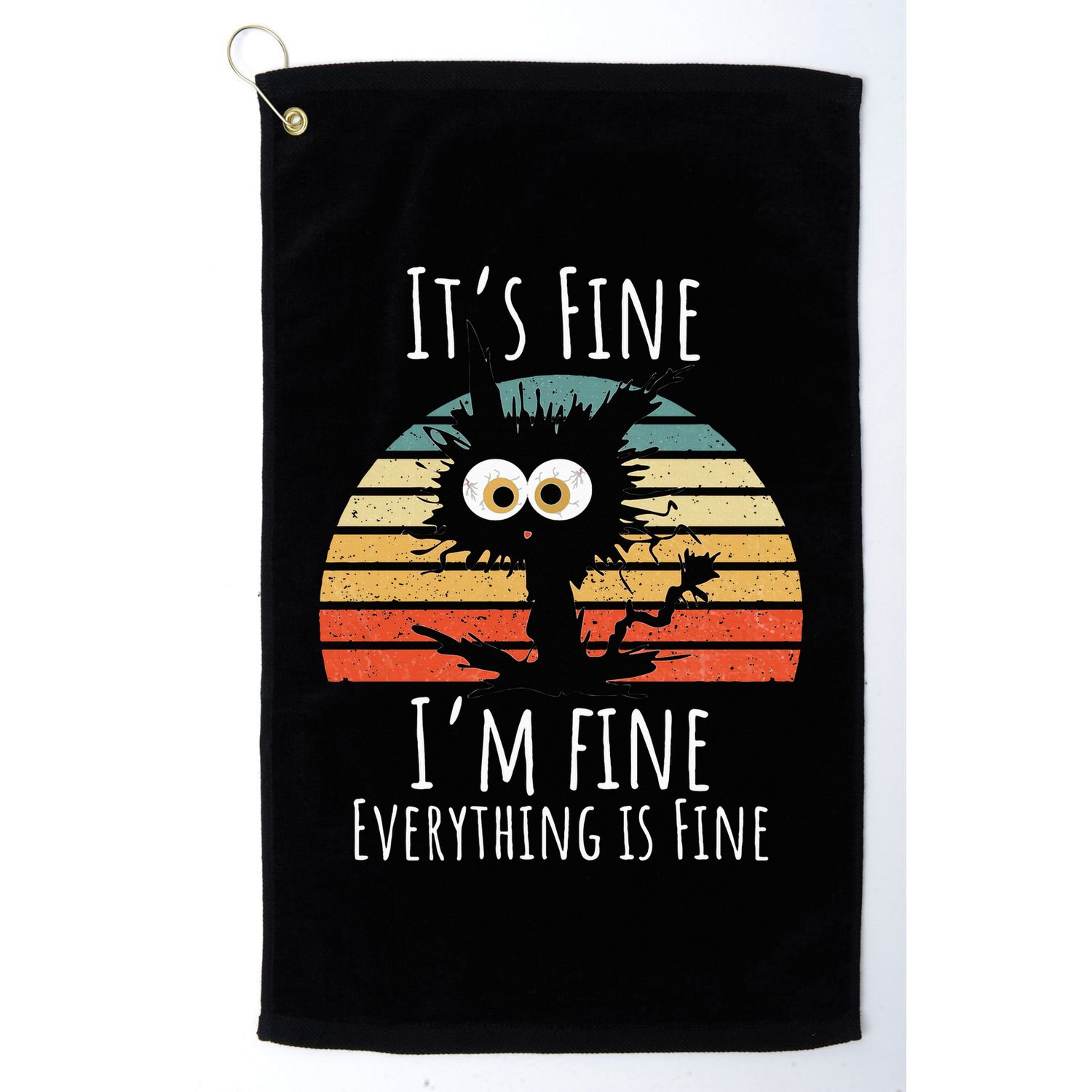 Vintage It's Fine I'm Fine Everything Is Fine Cat Father Golf Towel