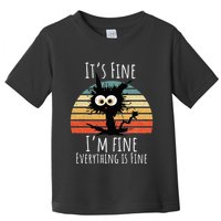 Vintage It's Fine I'm Fine Everything Is Fine Cat Father Toddler T-Shirt