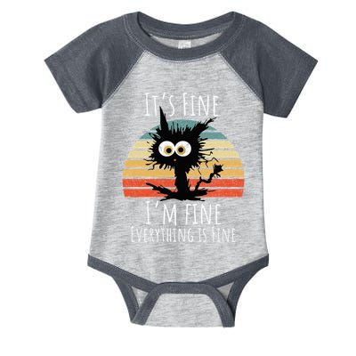 Vintage It's Fine I'm Fine Everything Is Fine Cat Father Infant Baby Jersey Bodysuit