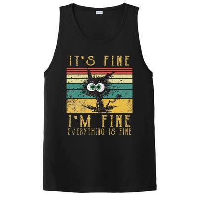 Vintage Its Fine Im Fine Everything Is Fine Funny Cat PosiCharge Competitor Tank