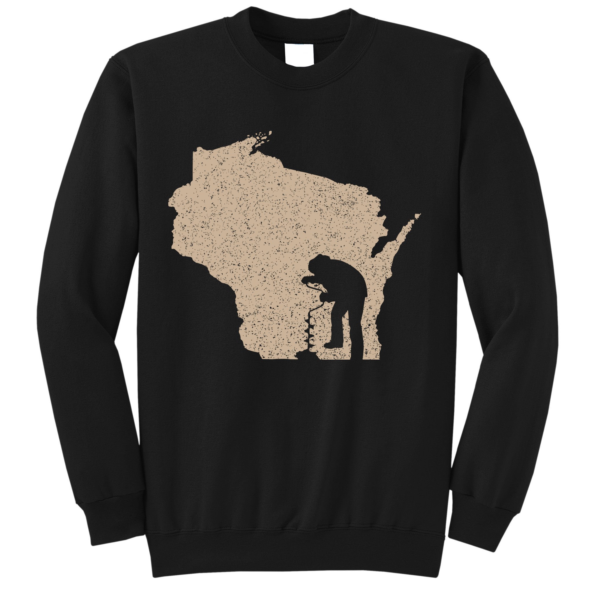 Vintage Ice Fishing Wisconsin Ice Fisherman Sweatshirt