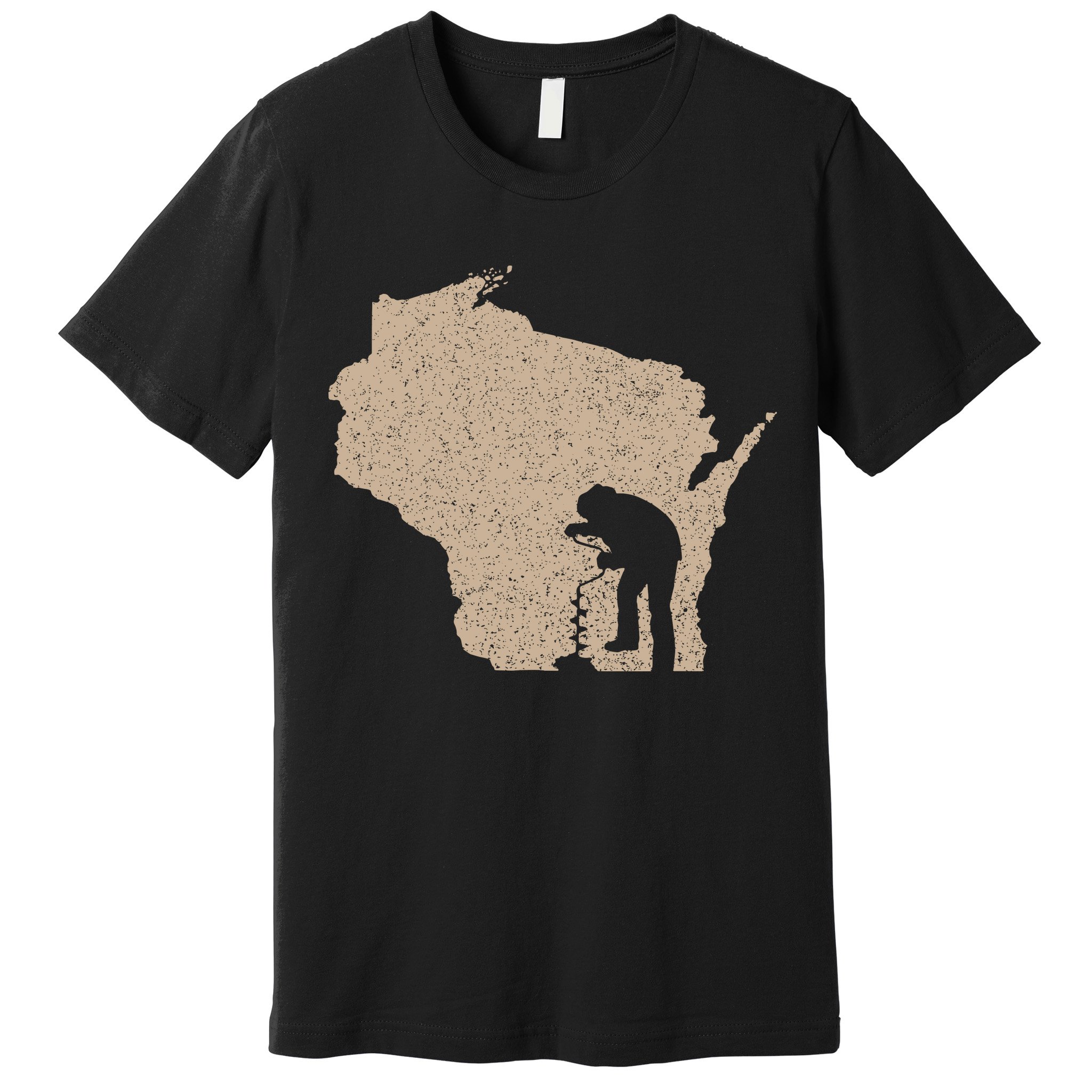 Vintage Ice Fishing Wisconsin Ice Fisherman Premium T-Shirt