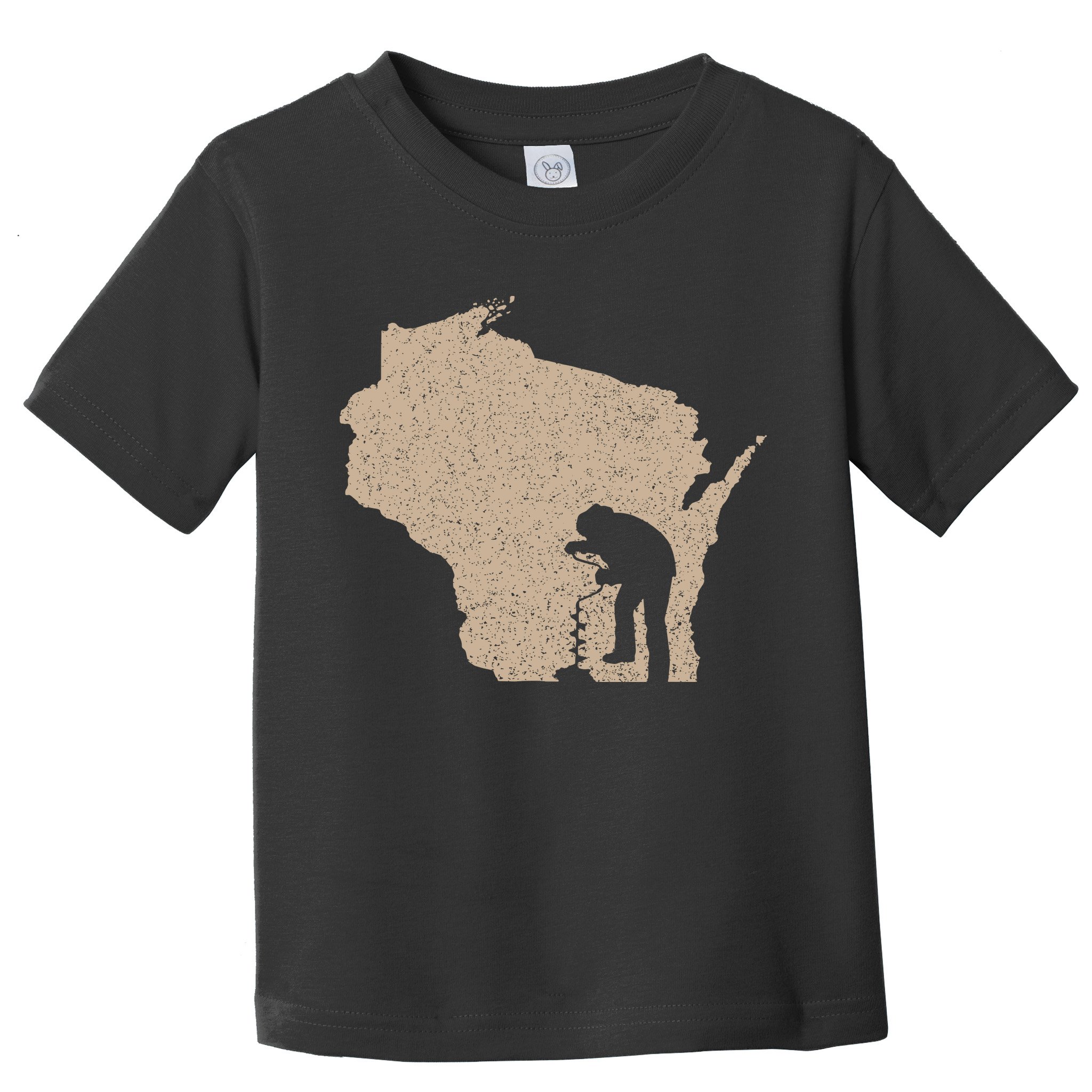 Vintage Ice Fishing Wisconsin Ice Fisherman Toddler T-Shirt