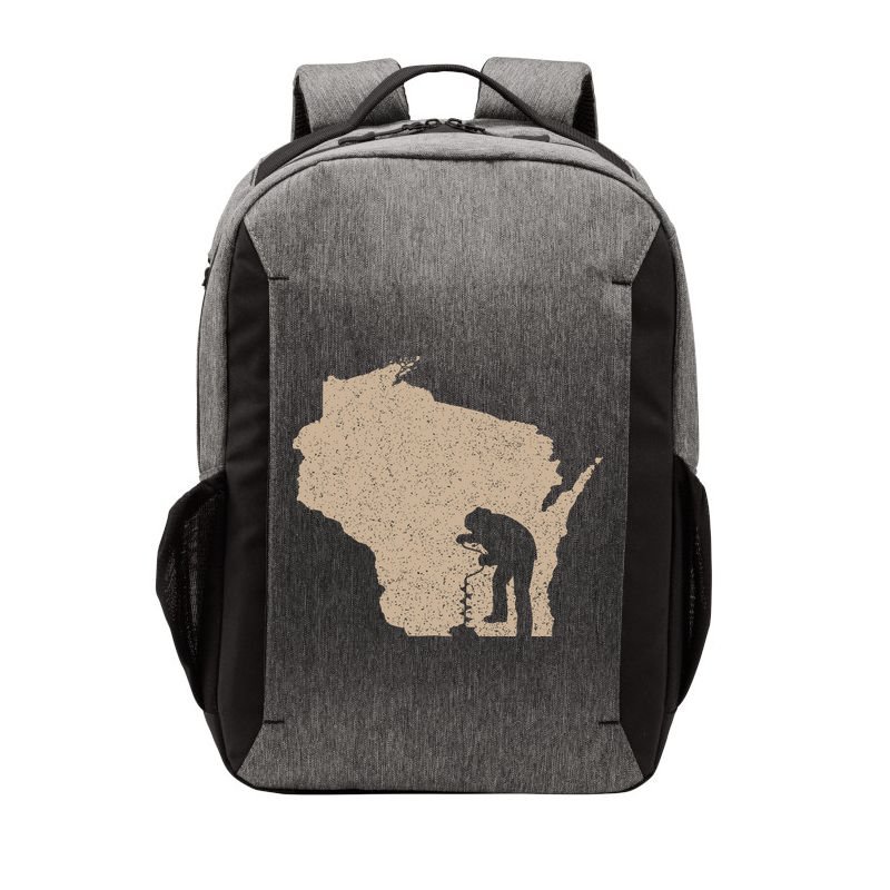 Vintage Ice Fishing Wisconsin Ice Fisherman Vector Backpack