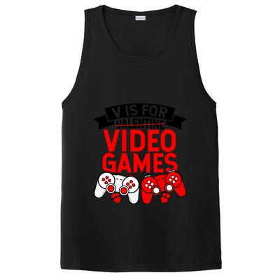 V Is For Valentine Video Games Love Funny Gamers Gift Love Gift PosiCharge Competitor Tank