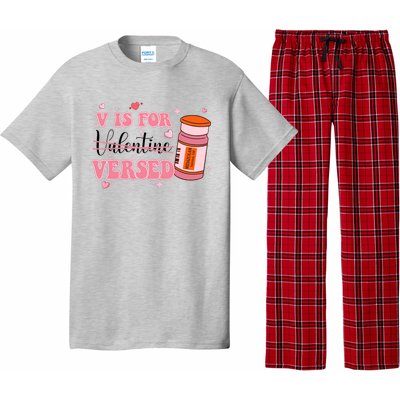 V Is For Versed Funny PACU CRNA Nurse Valentines Day Pajama Set