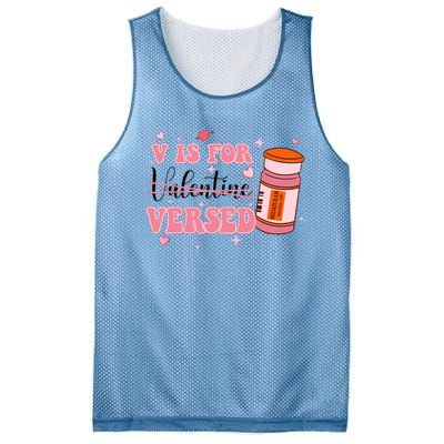 V Is For Versed Funny PACU CRNA Nurse Valentines Day Mesh Reversible Basketball Jersey Tank