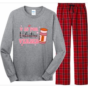 V Is For Versed Funny PACU CRNA Nurse Valentines Day Long Sleeve Pajama Set