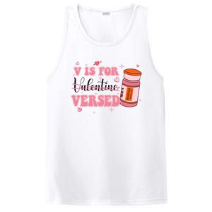 V Is For Versed Funny PACU CRNA Nurse Valentines Day PosiCharge Competitor Tank