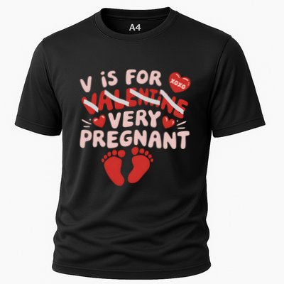 V Is For Very Pregnant Gender Reveal Funny Valentines Day Great Gift Performance Shirt
