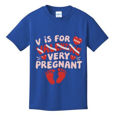 V Is For Very Pregnant Gender Reveal Funny Valentines Day Great Gift Kids T-Shirt
