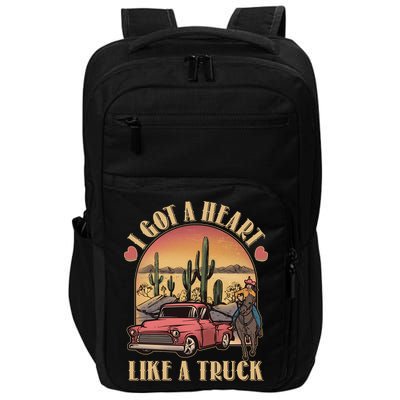 Vintage I Got A Heart Like A Truck Cowgirl Impact Tech Backpack