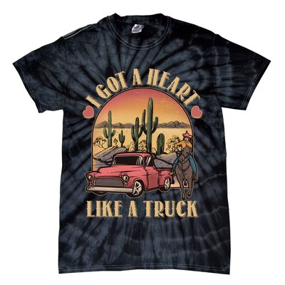 Vintage I Got A Heart Like A Truck Cowgirl Tie-Dye T-Shirt