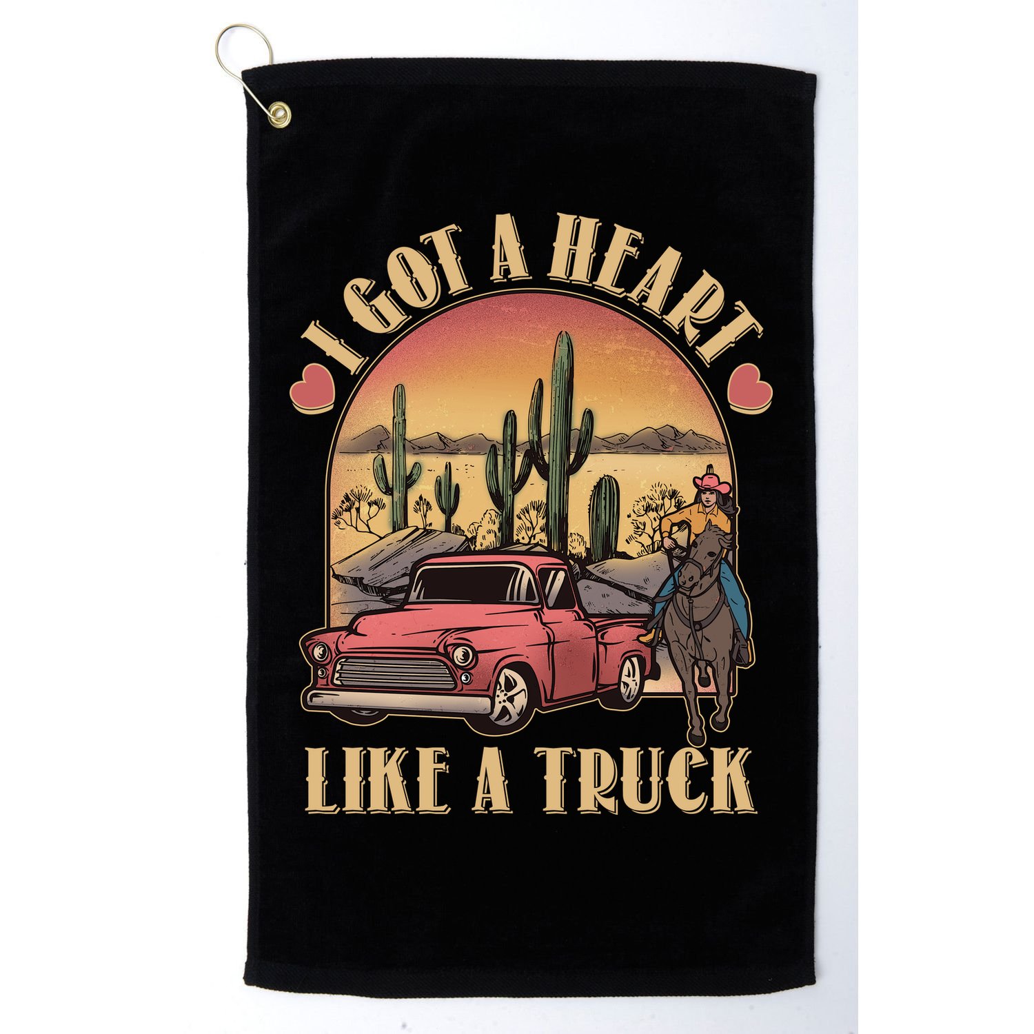 Vintage I Got A Heart Like A Truck Cowgirl Golf Towel