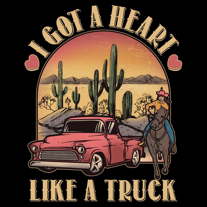 Vintage I Got A Heart Like A Truck Cowgirl Visor