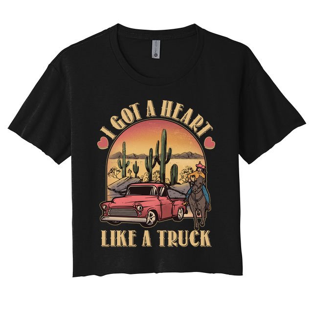 Vintage I Got A Heart Like A Truck Cowgirl Crop Top
