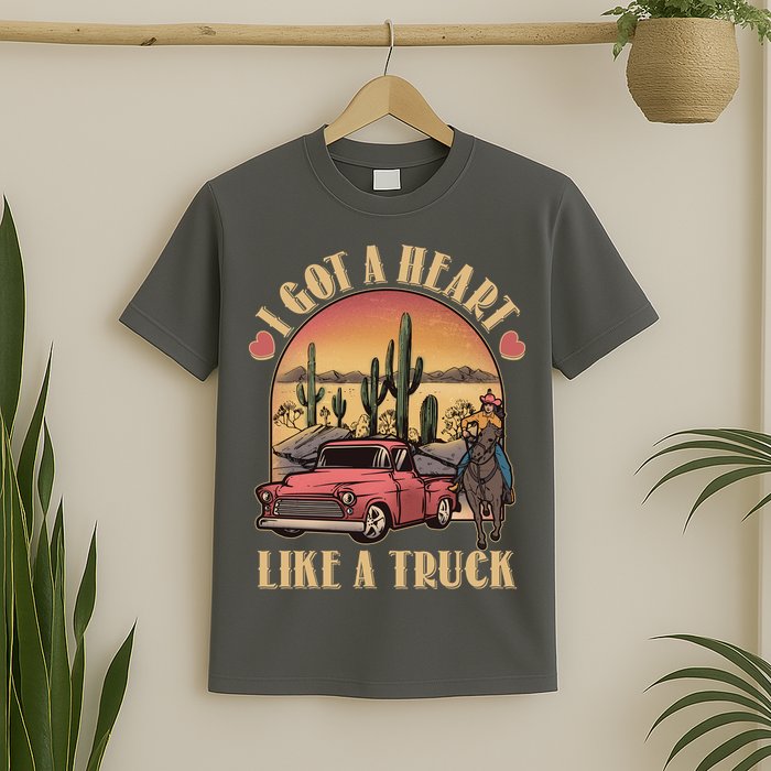 Vintage I Got A Heart Like A Truck Cowgirl T-Shirt