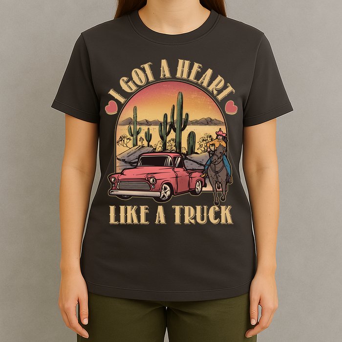 Vintage I Got A Heart Like A Truck Cowgirl T-Shirt