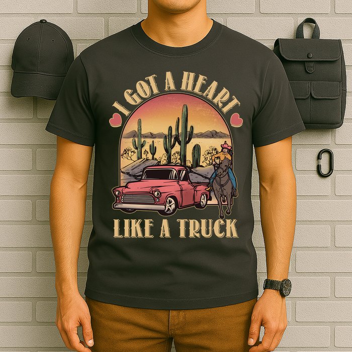 Vintage I Got A Heart Like A Truck Cowgirl T-Shirt
